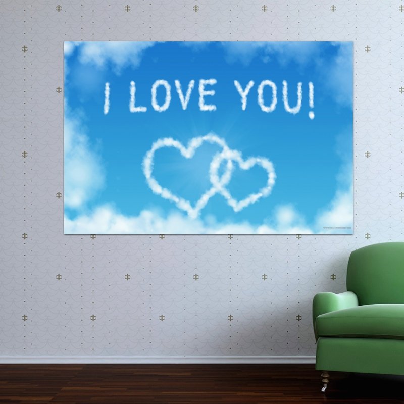 I Love U  Art Poster Print  36x24 inch
