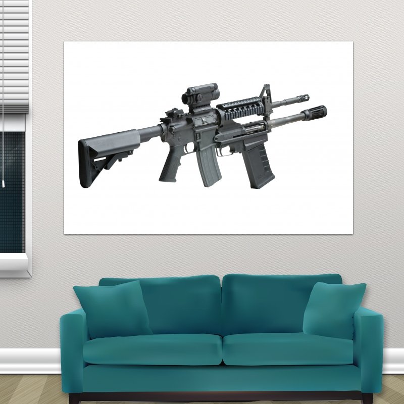 Assault Rifle 11  Art Poster Print  36x24 inch