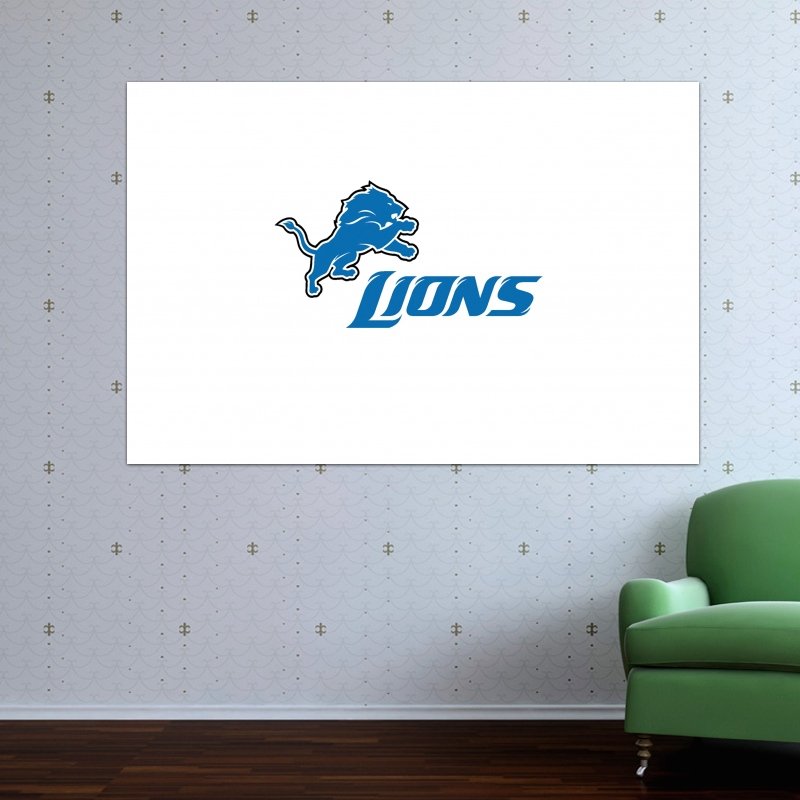 Detroit Lions  Art Poster Print  36x24 inch