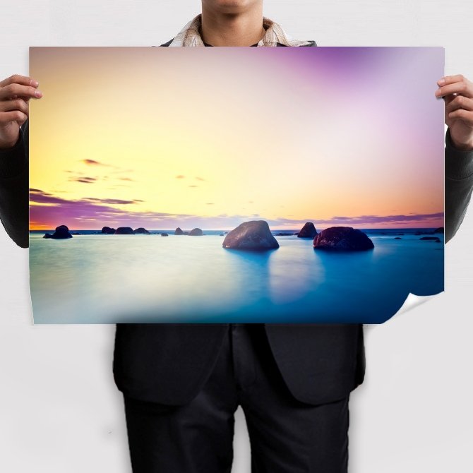 Dawn Of The Ocean  Art Poster Print  36x24 inch
