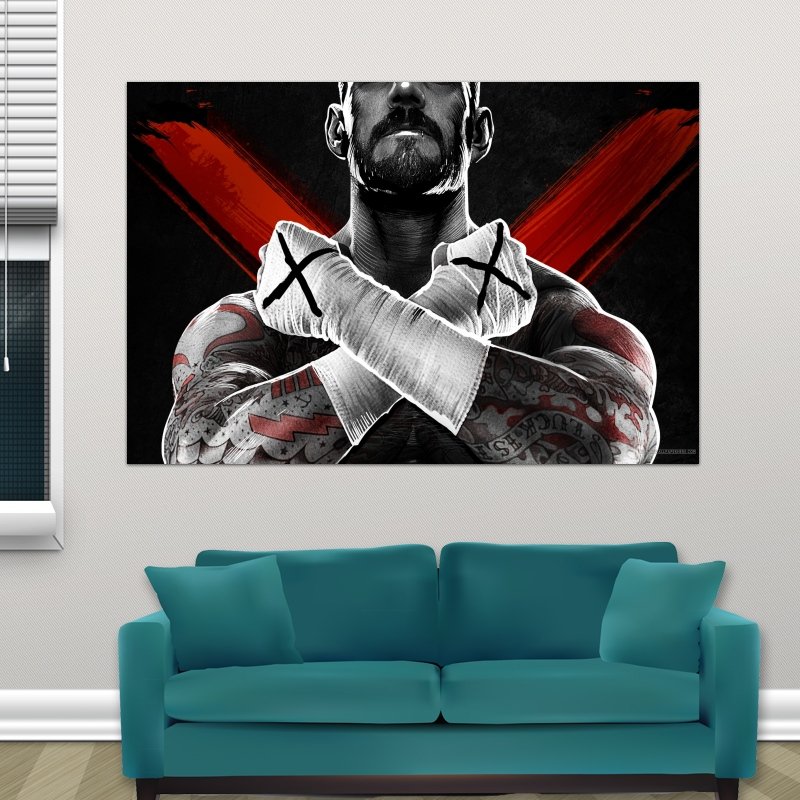 Cm Punk Phillip Jack Brooks  Art Poster Print  36x24 inch
