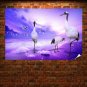Art Birds Fantasy Purple Background Art Poster Print 36x24 inch