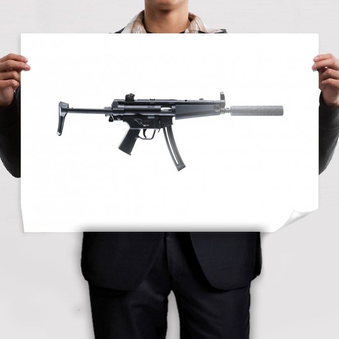 Assault Rifle 37 Art Poster Print 36x24 inch