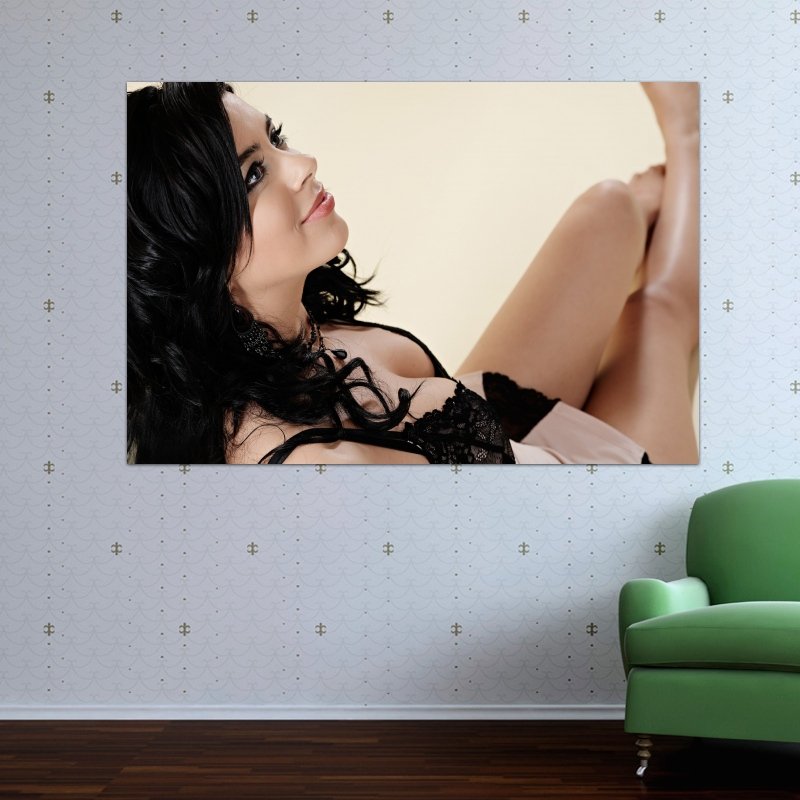 Pretty Brunette  Art Poster Print  36x24 inch