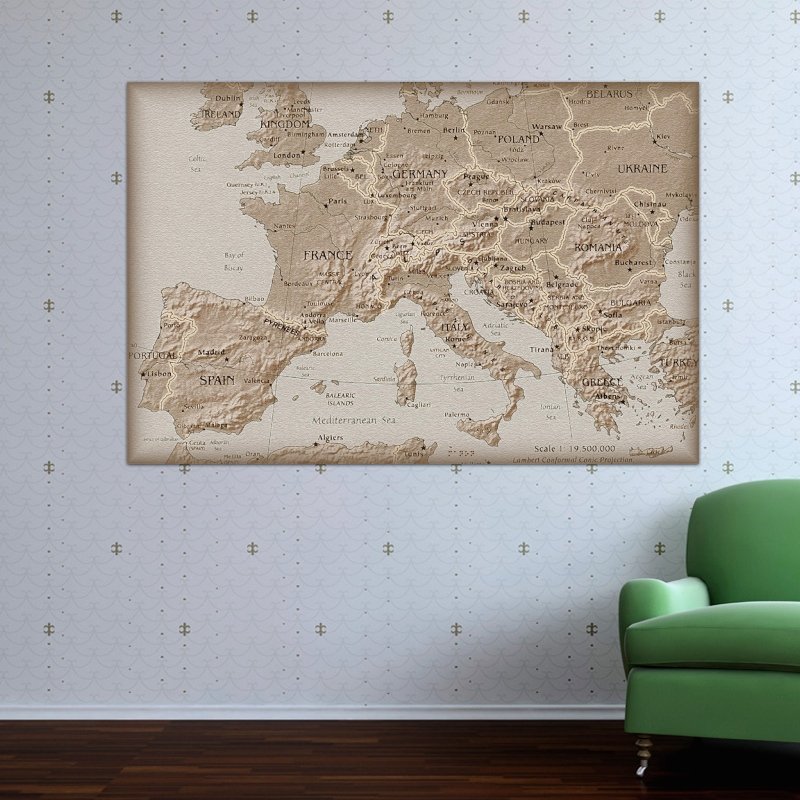 Europes Map Europakarte Art Poster Print 36x24 inch