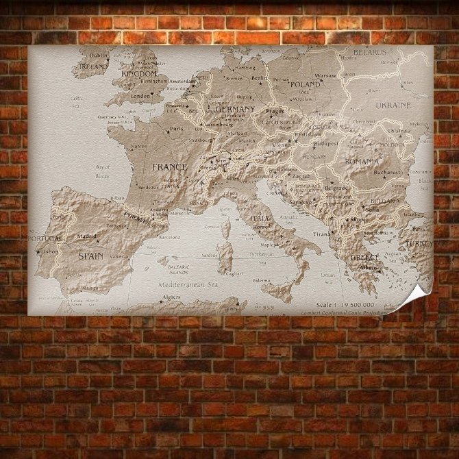 Europes Map Europakarte Art Poster Print 36x24 inch