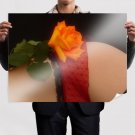 Red Lace  Art Poster Print  32x24 inch
