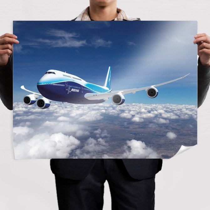 Boeing 747 8  Art Poster Print  32x24 inch