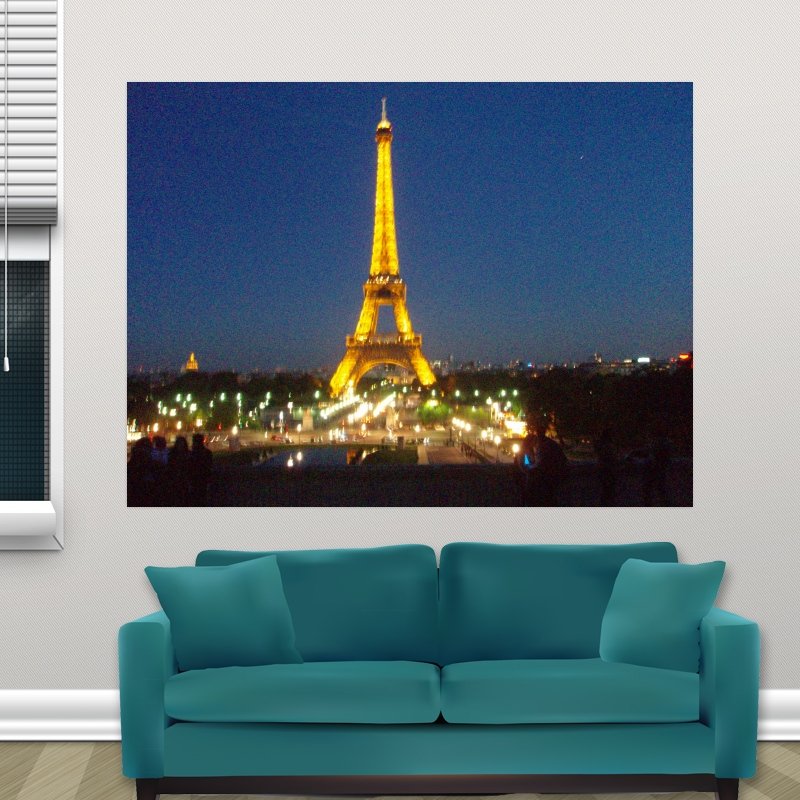 Paris By Night  Art Poster Print  32x24 inch
