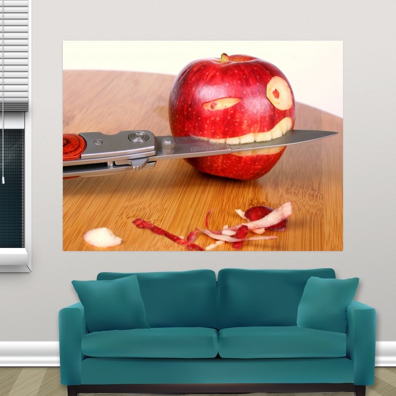 Funny Art Apple  Art Poster Print  32x24 inch