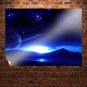 Blue Sunset Art Poster Print 32x24 inch