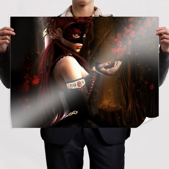 3d Girls 9  Art Poster Print  32x24 inch
