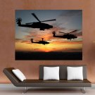 Helicopter Sunrise  Art Poster Print  32x24 inch
