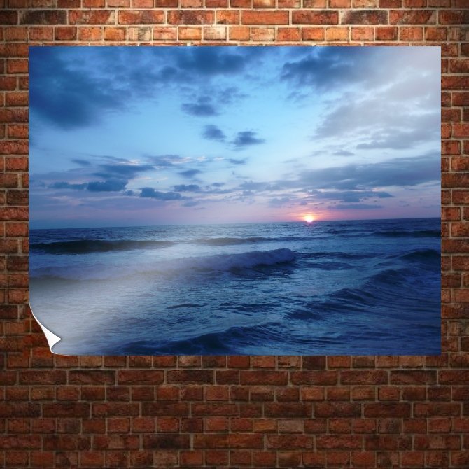 Beach Sunrise  Art Poster Print  32x24 inch