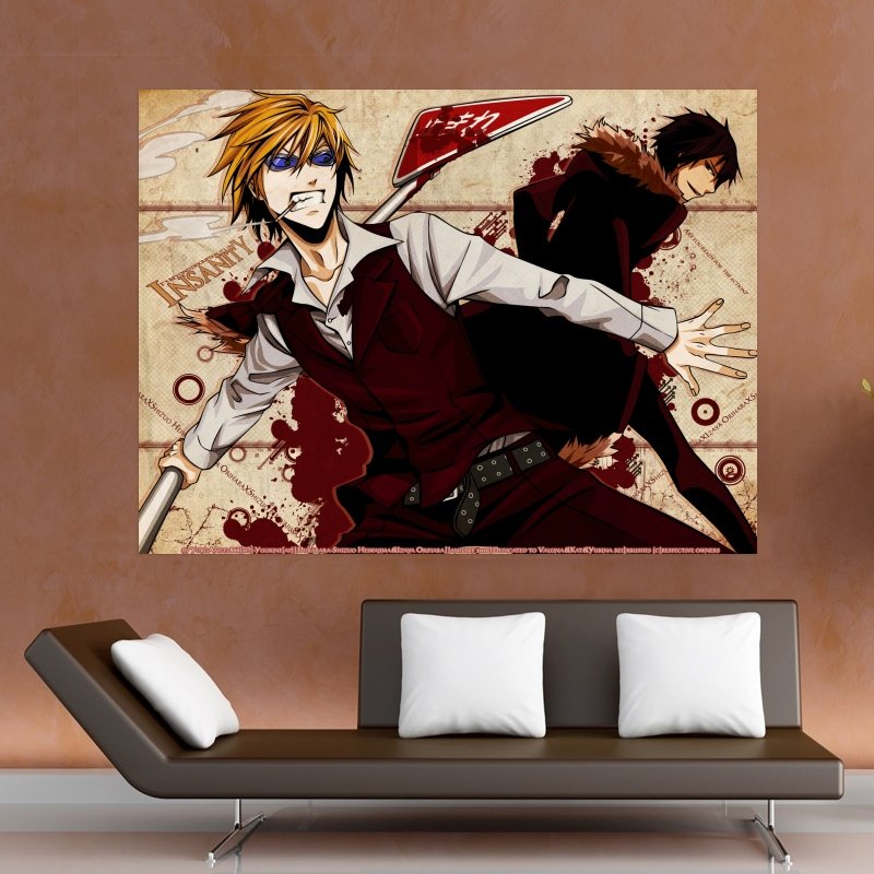 Durarara Izaya Vs Shizuo  Art Poster Print  32x24 inch