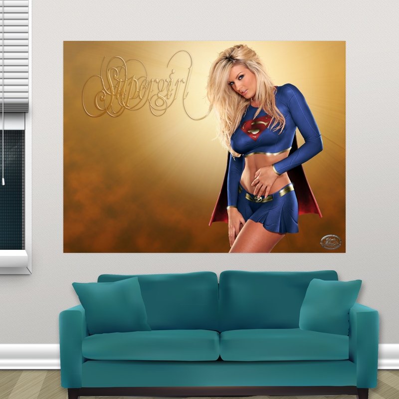 Beautiful Supergirl  Art Poster Print  32x24 inch