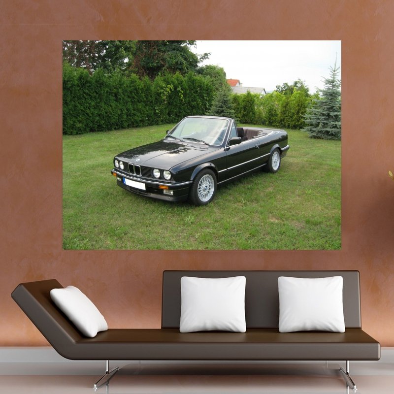 Bmw E30 325i Cabrio 86  Art Poster Print  32x24 inch