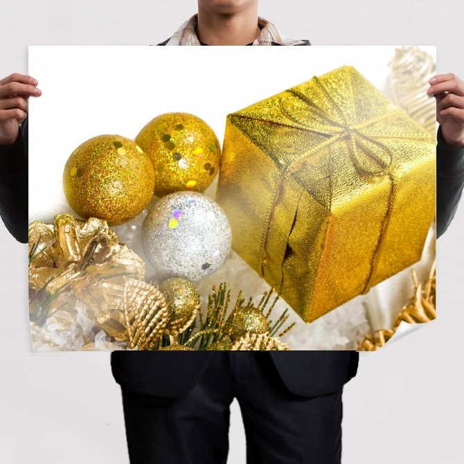 Christmas Decorations  Art Poster Print  32x24 inch