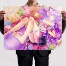 Purple Hair Girl  Art Poster Print  32x24 inch