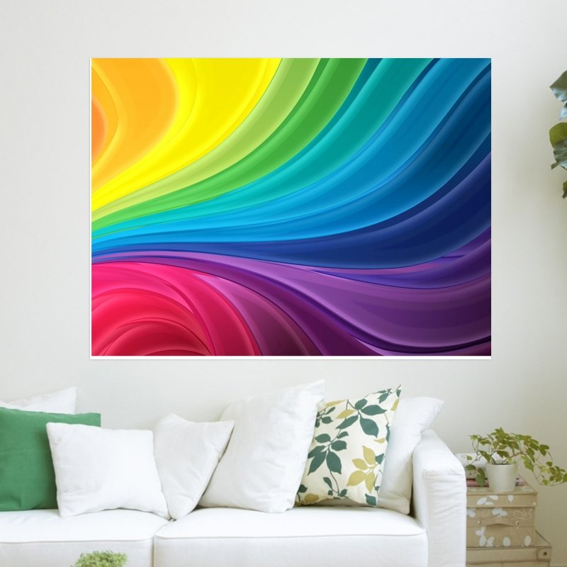 Abstract Rainbow  Art Poster Print  32x24 inch