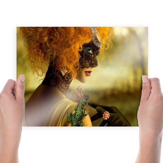 Mask Beauty  Art Poster Print  24x18 inch