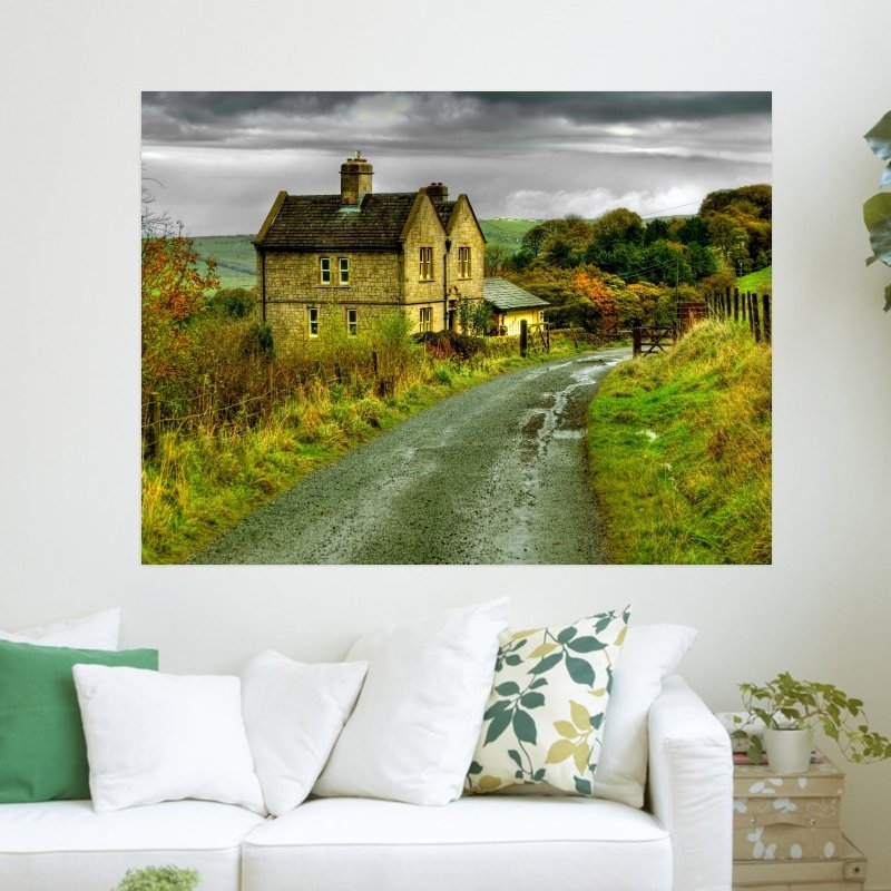 Water Cottage Darwen  Art Poster Print  24x18 inch