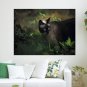 Black Cat With Blue Eyes Art Poster Print 24x18 inch