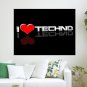 I Love Techno Art Poster Print 24x18 inch