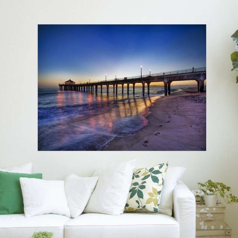 Pier Scenery  Art Poster Print  24x18 inch
