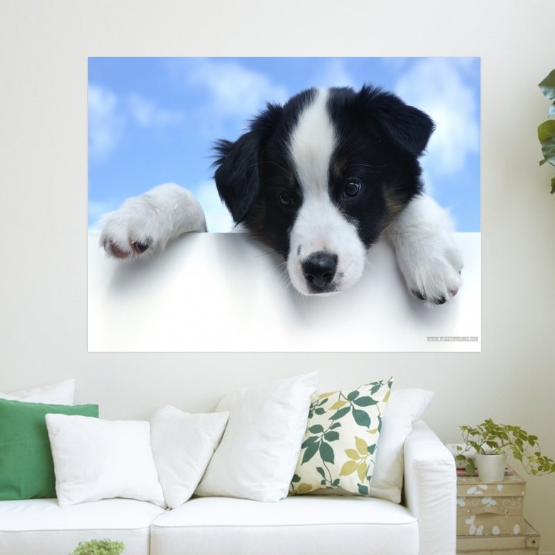 Cute Dog Hd Desktop Background  Art Poster Print  24x18 inch