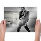 Leather Girl  Art Poster Print  24x18 inch