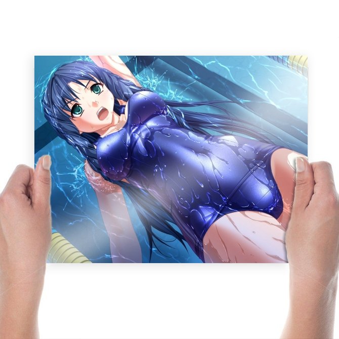 Anime Girl Getting Wet  Art Poster Print  24x18 inch
