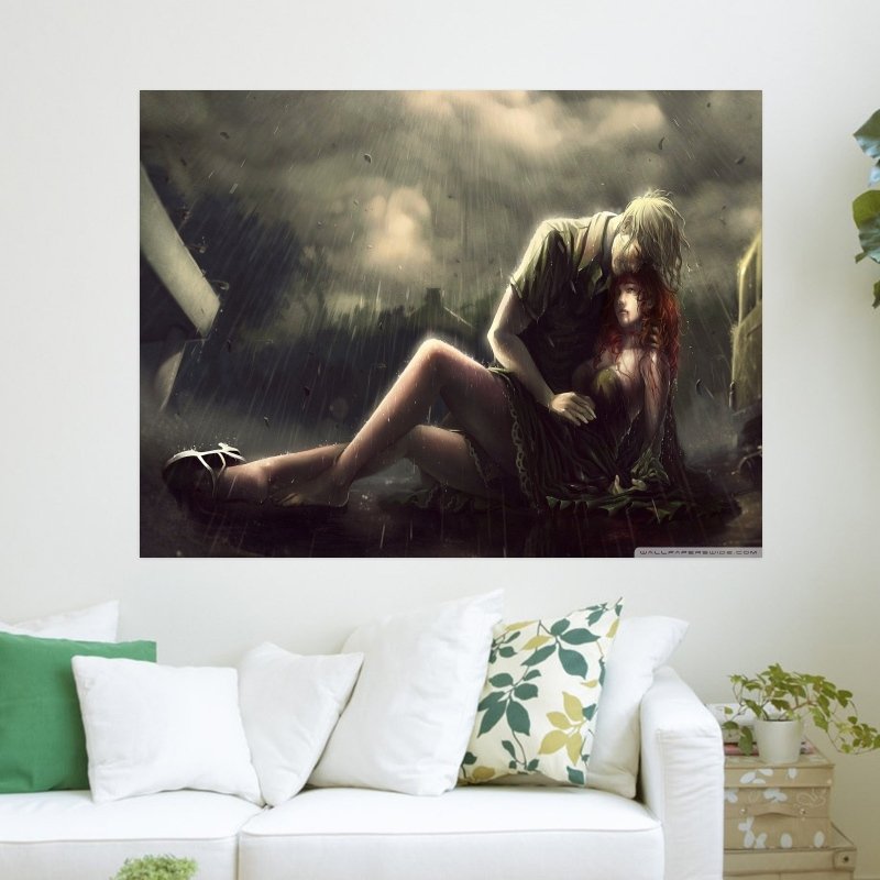 Emo Rain  Art Poster Print  24x18 inch
