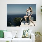 Blonde In Swimsuit  Art Poster Print  24x18 inch
