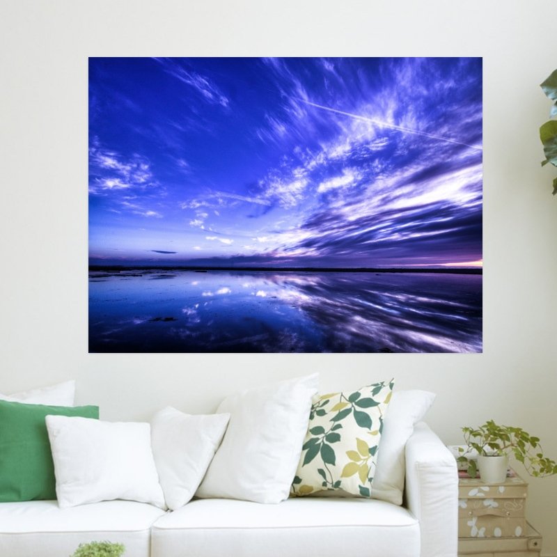 Purple Sky  Art Poster Print  24x18 inch