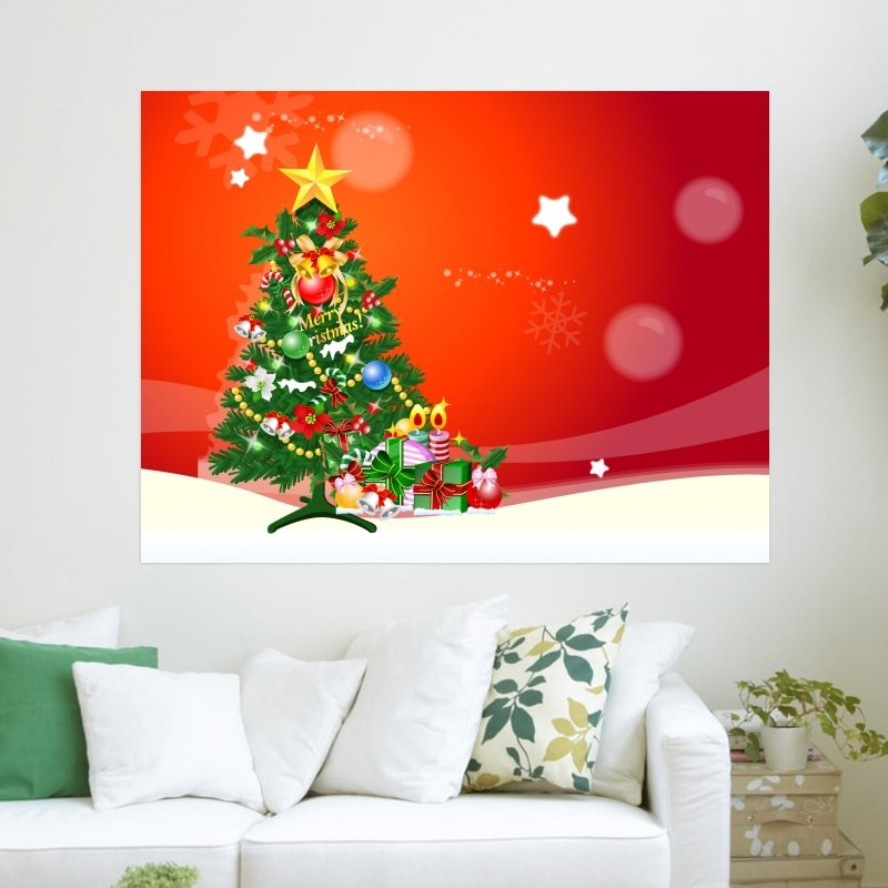 Xmas Tree  Art Poster Print  24x18 inch