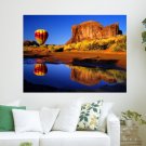 Hot Air Balloon Reflected Arizona  Art Poster Print  24x18 inch