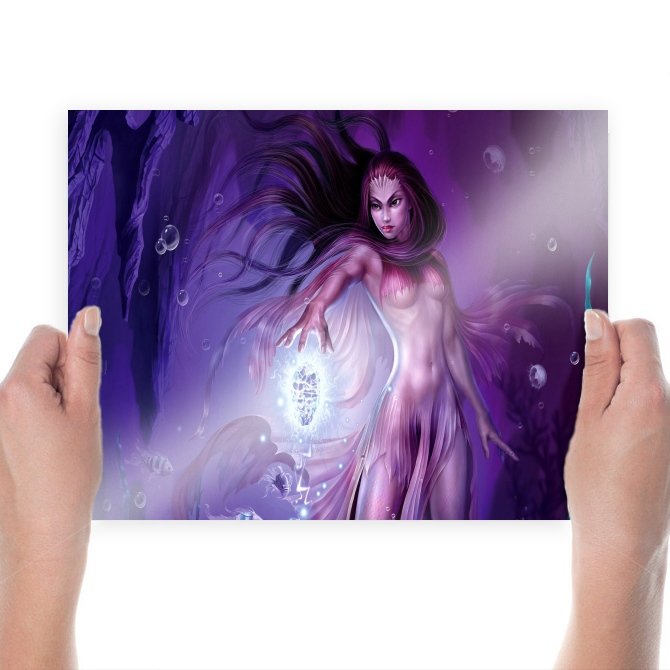 Fantasy Girl Witch  Art Poster Print  24x18 inch