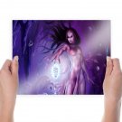 Fantasy Girl Witch  Art Poster Print  24x18 inch