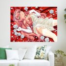 Pink Hair Princess  Art Poster Print  24x18 inch