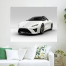 White Car  Art Poster Print  24x18 inch