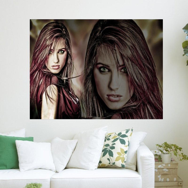 Brown Haired Beauty  Art Poster Print  24x18 inch