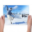 Happy Dancing Penguin  Art Poster Print  24x18 inch