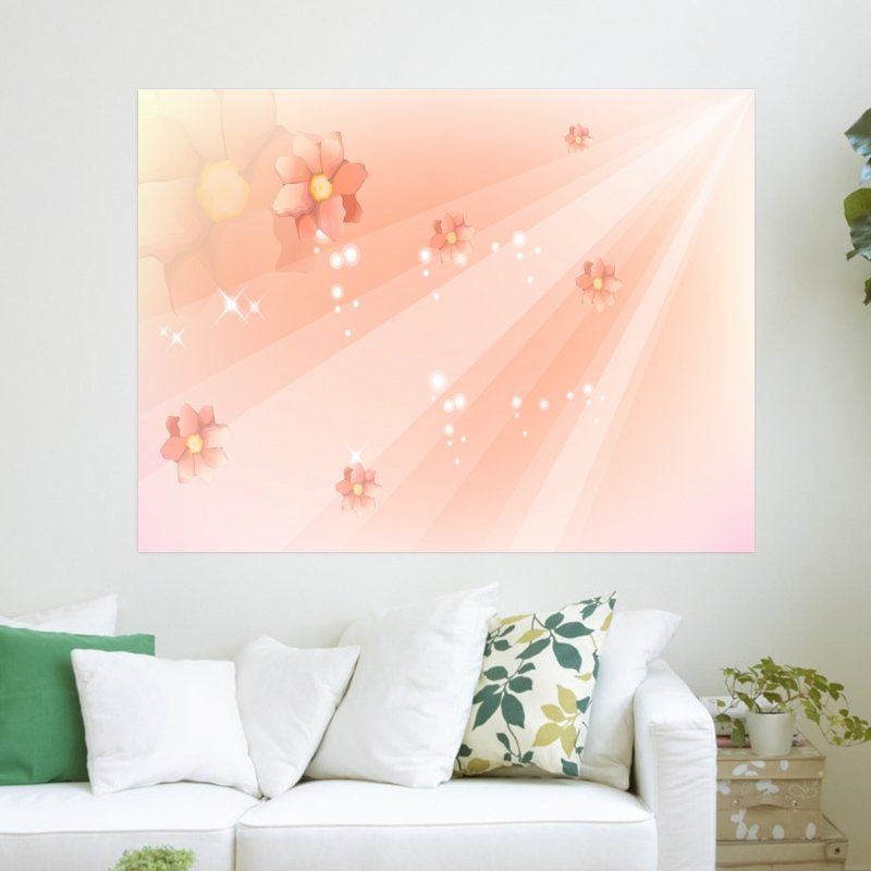 Pretty Pink Flowers  Art Poster Print  24x18 inch