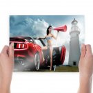 Hot Car Model Hd  Art Poster Print  24x18 inch