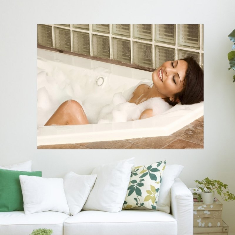 Girl In Bathtub  Art Poster Print  24x18 inch