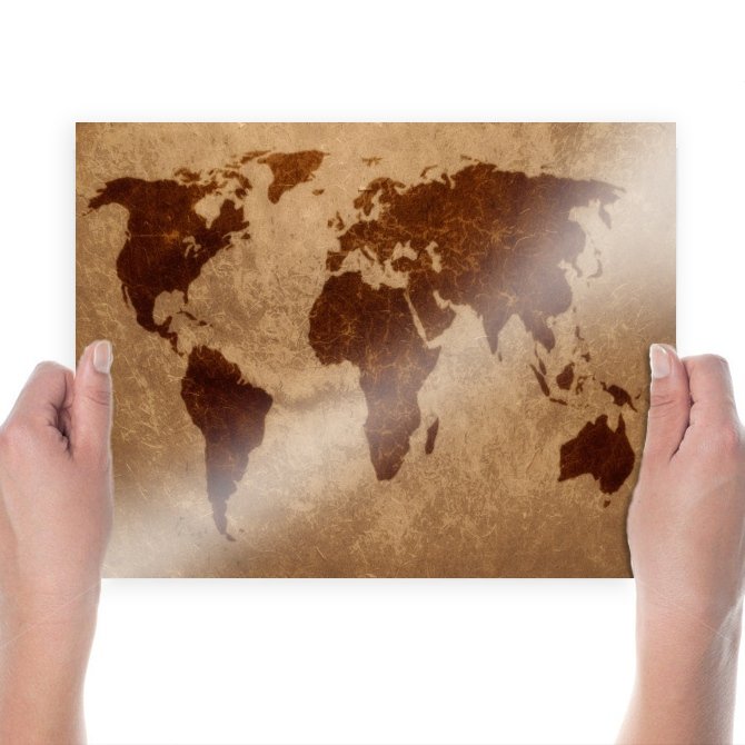 Old Map  Art Poster Print  24x18 inch