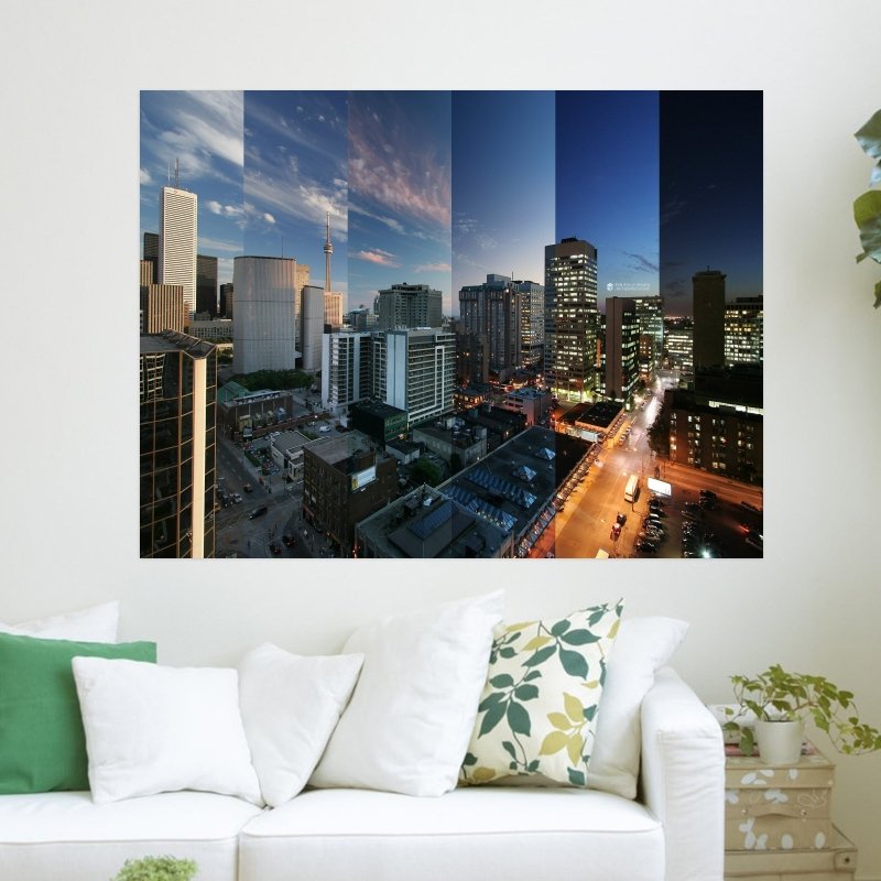 Abstract City In 24 Hours  Art Poster Print  24x18 inch