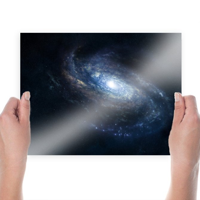 Blue Galaxy  Art Poster Print  24x18 inch