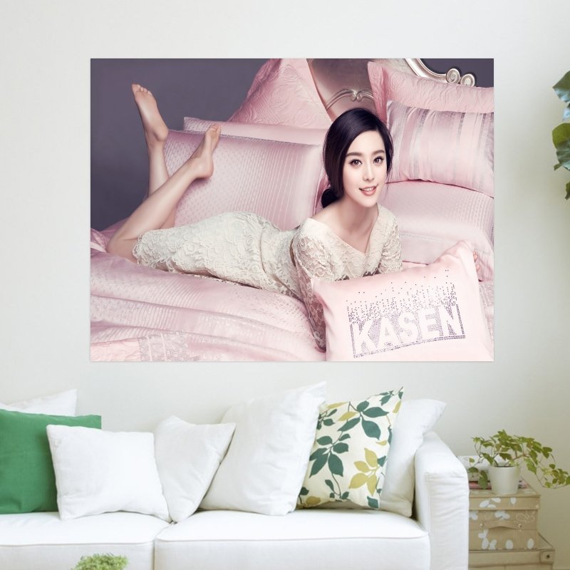 Pink Bed  Art Poster Print  24x18 inch